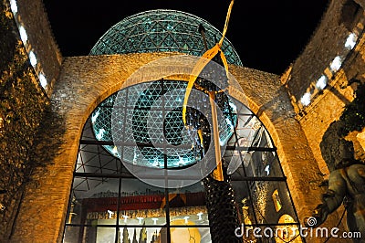 FIGUERES, SPAIN-AUGUST 6: The glass dome of the Dali Museum on August 6,2009 in Catalonia, Spain. The Dali Theatre and Museum is a