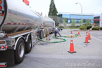 Filling Gas Station Fuel Tanks