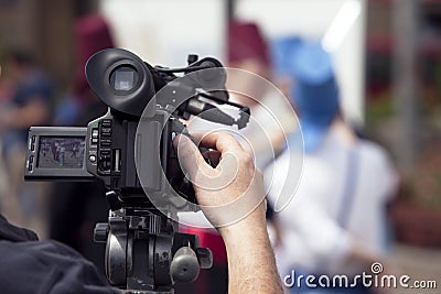 Filming an event with a video camera