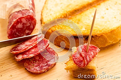 Finger food salami