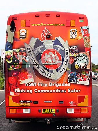 Fire brigade bus Australia