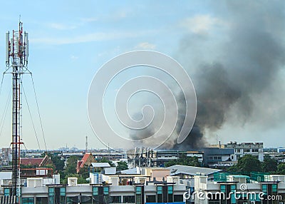 Fire burning the factory