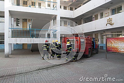 Fire emergency rescue drill