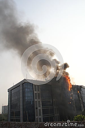 Fire in high rise building