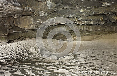 Fire Pit on Sandy Textured Floor Of Lava Tube Cave