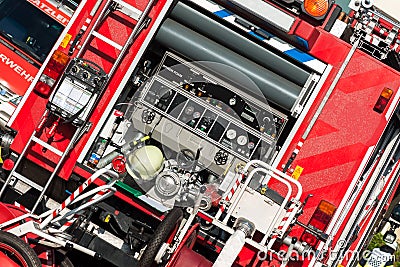 Fire truck with respiratory protective devices