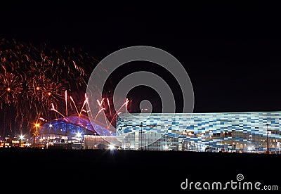 Fireworks above olympic park