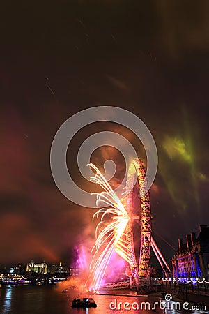 Fireworks at London eye