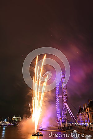 Fireworks at London eye