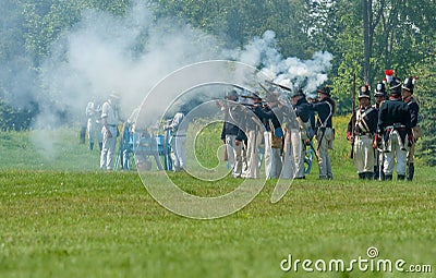 Firing Guns and Canon during War Reenactment