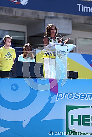 First Lady Michelle Obama Encourages Kids to Stay Active at Arthur Ashe Kids Day at Billie Jean King National Tennis Center