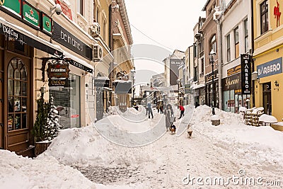 First Snow Over Downtown Bucharest