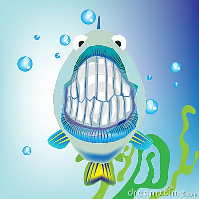 Fish with grin in water