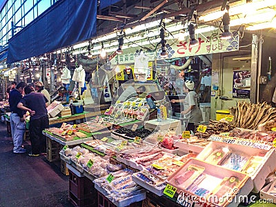 Fish and sea food store in Tokyo