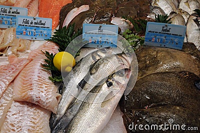 Fish shop in the city of Honfleur