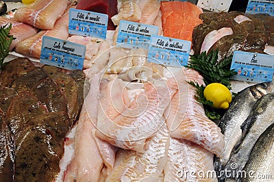 Fish shop in the city of Honfleur