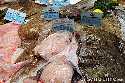 Fish shop in the city of Honfleur