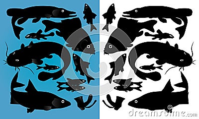 Fish silhouettes