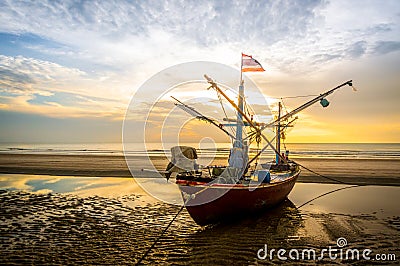 Fisherman boat on the beach