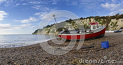 Fishing Boat on the Beach at Beer in Devon