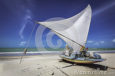Fishing boat on a beach in Brazil