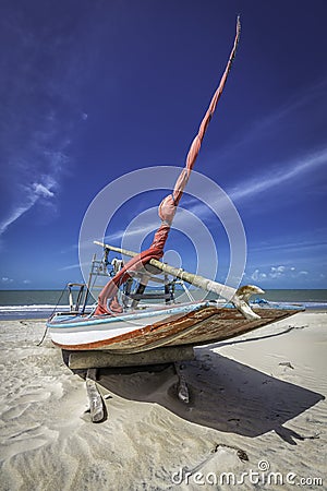 Fishing boat on a beach in Brazil