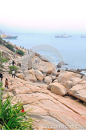 Fishing boat in Wai Lingding island.The photo was taken as 2015.2.27.