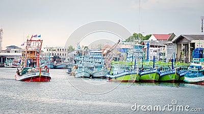 Fishing boats floating