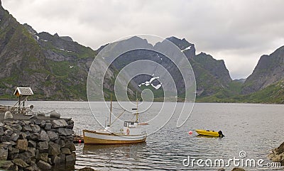 Fishing on Norwegian fjord