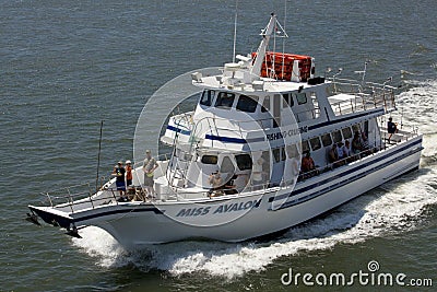 group of tourist on a fishing charter in Avalon , New Jersey. Charter 