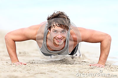 Fitness man exercising push ups