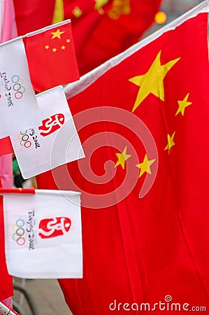 Flag of China and Beijing Olympic