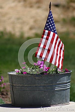 Flag in Flower Pot