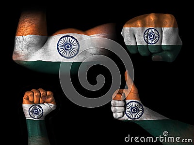 Flag of India on body parts