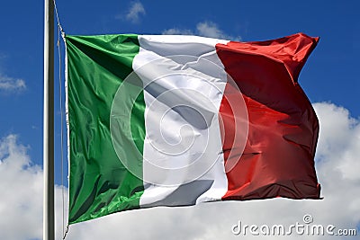 Flag of Italy fluttering in the wind