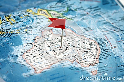 Flag pointing Australia