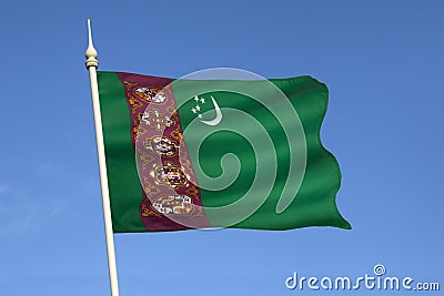 Flag of Turkmenistan - Central Asia