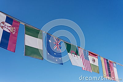 Flags of the world on a banner