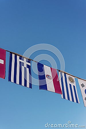 Flags of the world on a banner
