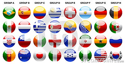 Flags world cup 2014