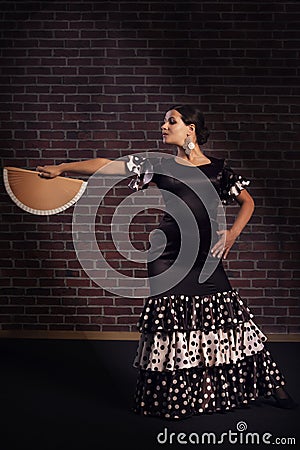 Flamenco dancer with hand fan