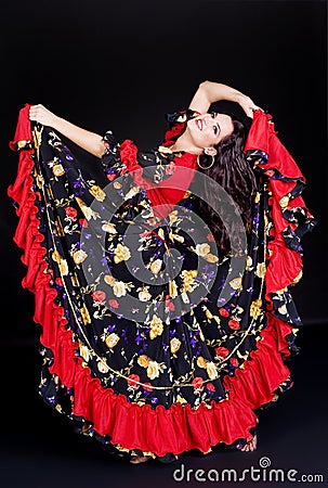 Flamenco dancer in motion