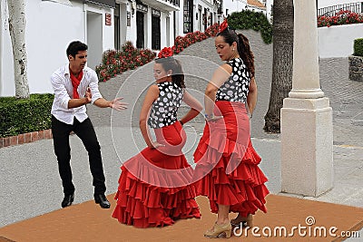 Flamenco dancers in the town of Mijas, Malaga, Spain