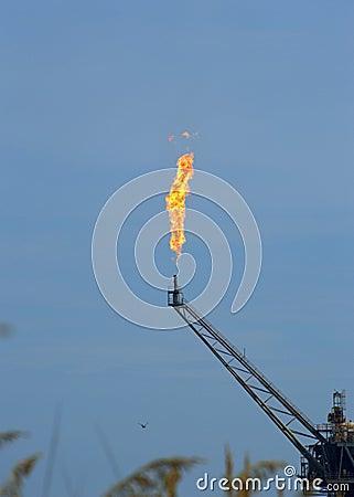 Flaming gas rig