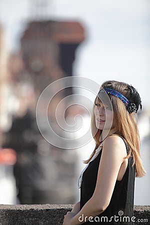 Flapper girl vintage woman in 1920s style Gdansk