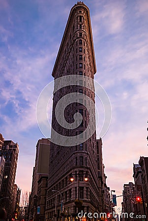 Flat Iron building, also known as Wainwright Building at 23rd St, Broadway, and Madison Ave.