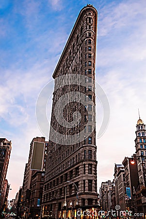 Flat Iron building, also known as Wainwright Building at 23rd St, Broadway, and Madison Ave.