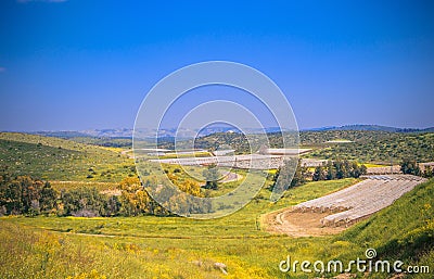 Flat landscape in Israel