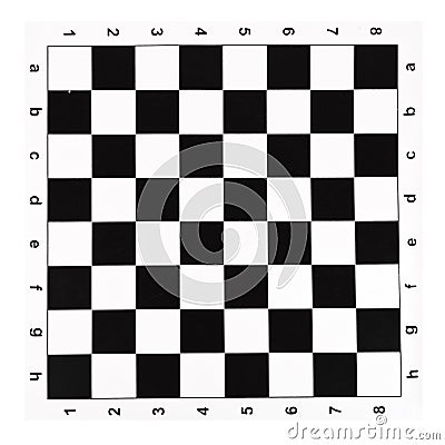 Flat vinyl chessboard with black and white checks