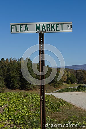 Flea Market Road Sign
